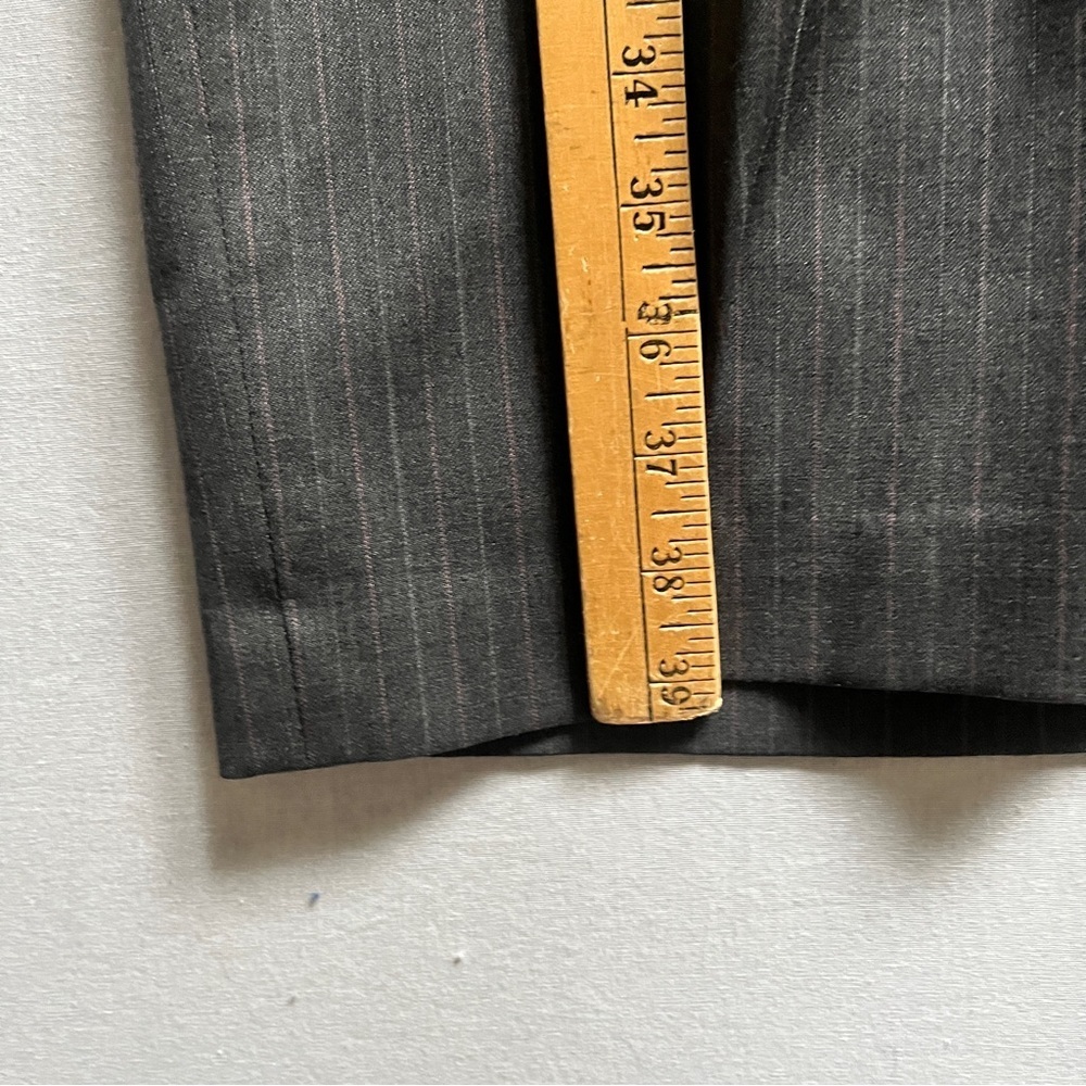Brooks Brothers 100% Wool Pinstriped Grey Pinstripe Midi Dress Sz 2 - Picture 9 of 11